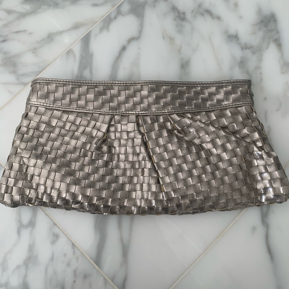 Urban Expressions metallic silver clutch bag